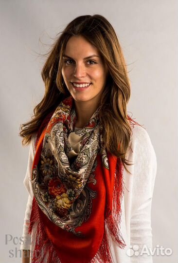 Павловопосадский платок шаль 125х125 