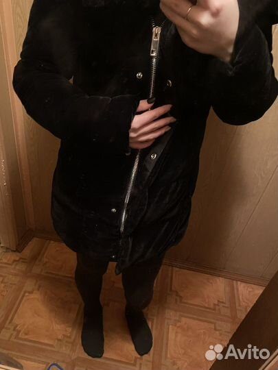Бархатный пуховик