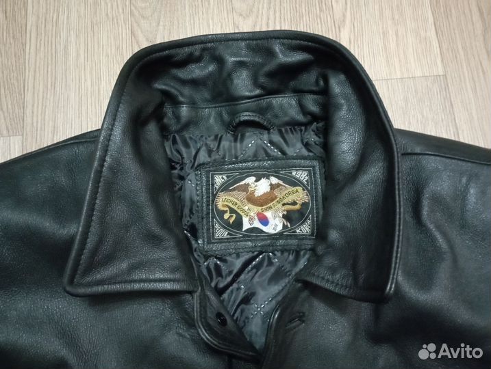 Винтажная кожаная куртка 90-х