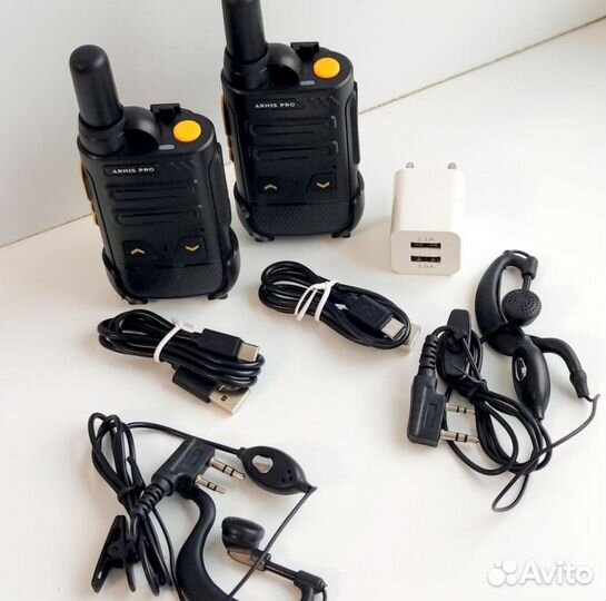 Легкая рация с наушником, комплект 2 штуки