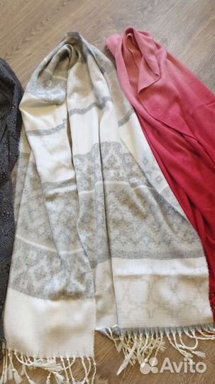 Тёплые палантины с кистями /цена за 3 шт