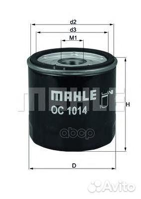 Фильтр масляный OC1014 Mahle/Knecht