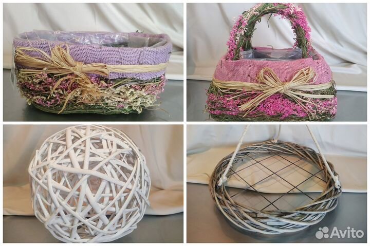 Декор: вёдра, корзины, кашпо, горшки, подвески, др