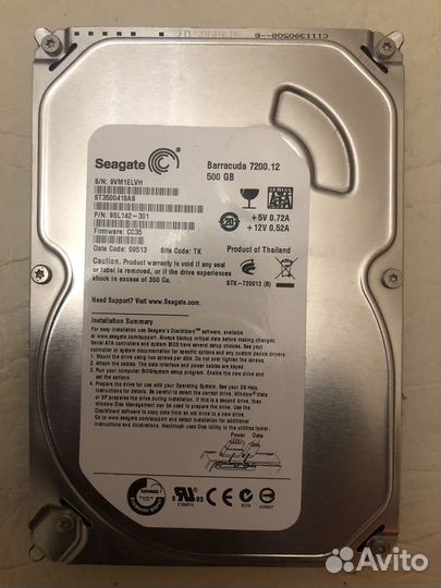 Жесткий диск Seagate 500Gb SATA
