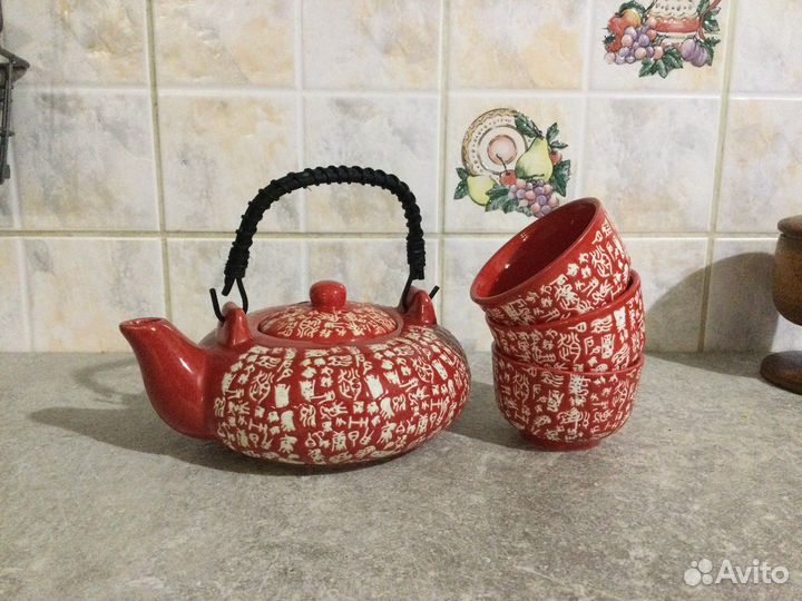 Чайник для заварки со стаканчиками