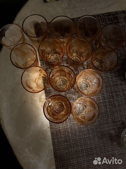 Фужеры бокалы, стопки, рюмки СССР цветное стекло