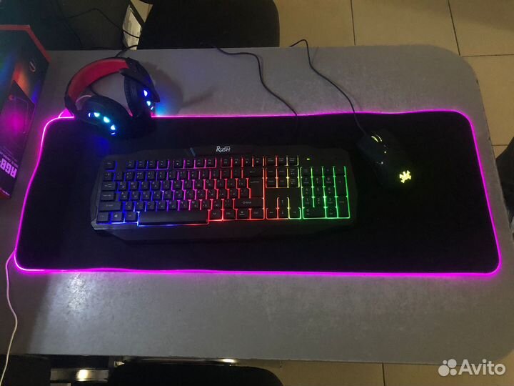 Коврик для мышки игровой с RGB подсветкой NEW