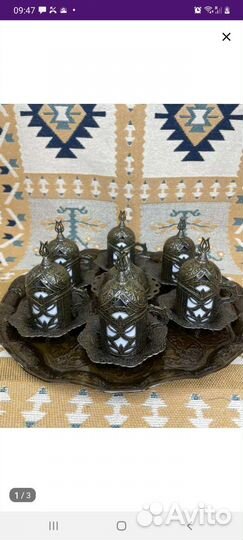 Графин со стаканами богемия