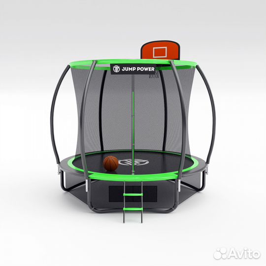 Батут Jump Power 8 ft Pro Inside Basket Green