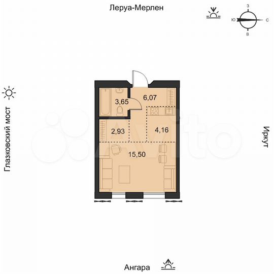 1-к. квартира, 32 м², 16/19 эт.