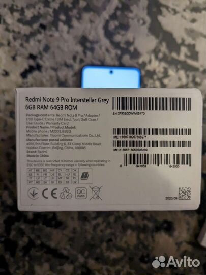 Xiaomi Redmi Note 9 Pro 6/64