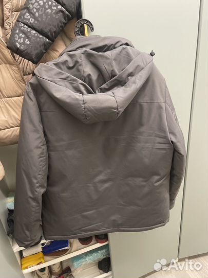 Пуховик мужской серый цвет