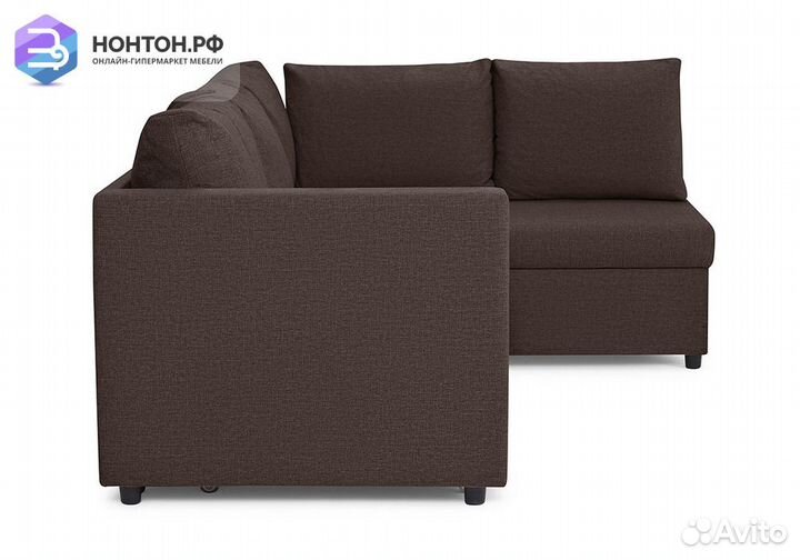 Диван угловой дельфин Мансберг лайт кофейный