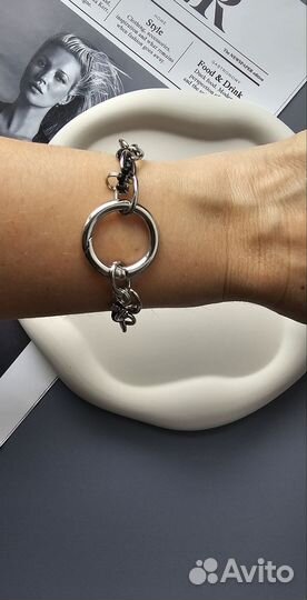 Цепь длинная с застёжкой и стразовой цепью