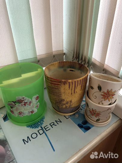 Горшки керамические для цветов б/у