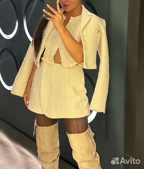 Твидовый костюм lime