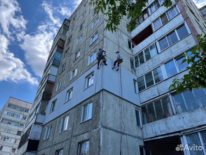 Утепление стен снаружи(ремонт меж панельных швов)