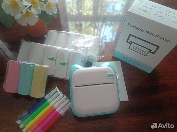 Мини принтер+13 рулонов новый