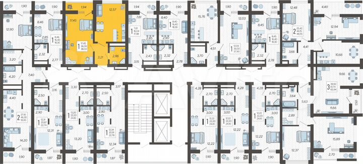 1-к. квартира, 38 м², 11/19 эт.