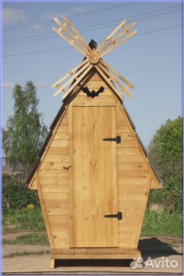 Дачный туалет деревянный прямоугольник CNE
