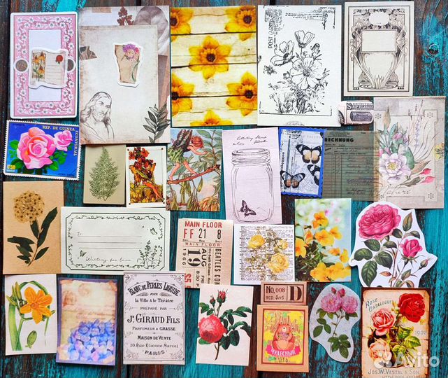 Винтажны ботанические наборы для блокнотов