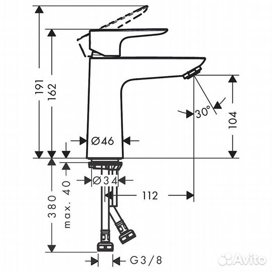 Hansgrohe Talis E Смеситель для раковины 71712670