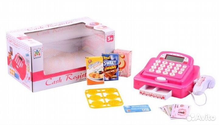 Касса игрушечная кассовый аппарат на батарейках