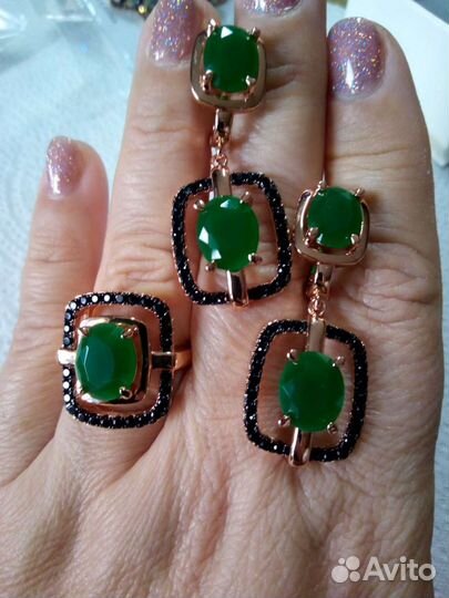 Комплект кольцо и серьги