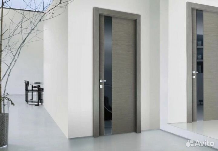 Двери межкомнатные серые