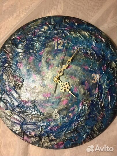 Часы настенные ручной работы Галактические