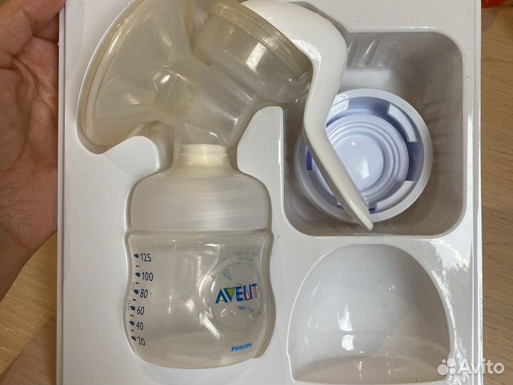 Молокоотсос avent ручной, пустышки, бутылка Avent