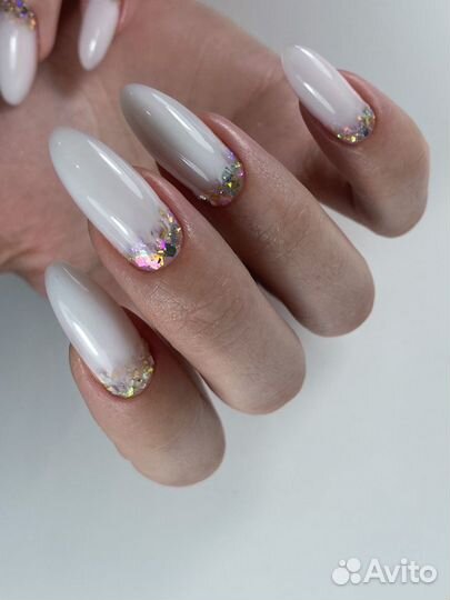 Маникюр гель лак наращивание