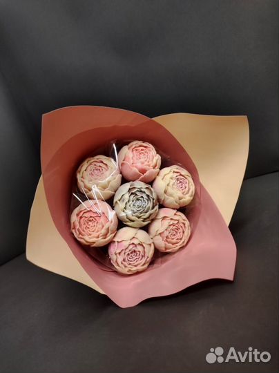 Пионы из Бельгийского Шоколада - 7 шт в Букете