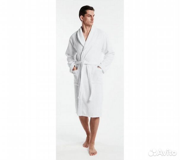 Халат махровый мужской Home One белый, размер 52