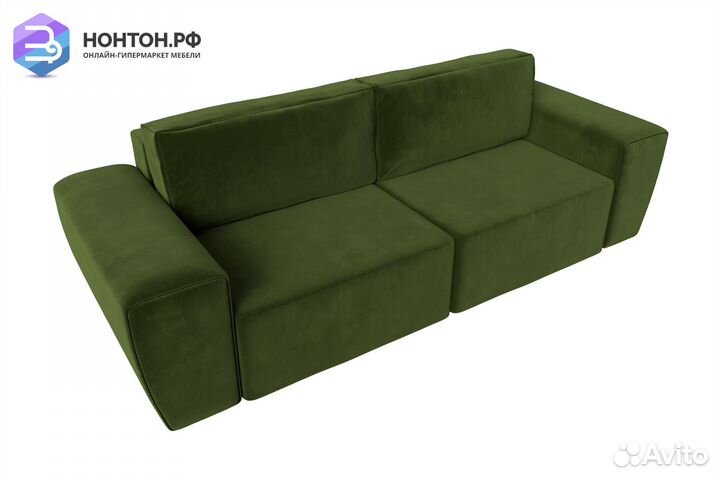 Диван еврокнижка Беккер микровельвет зеленый