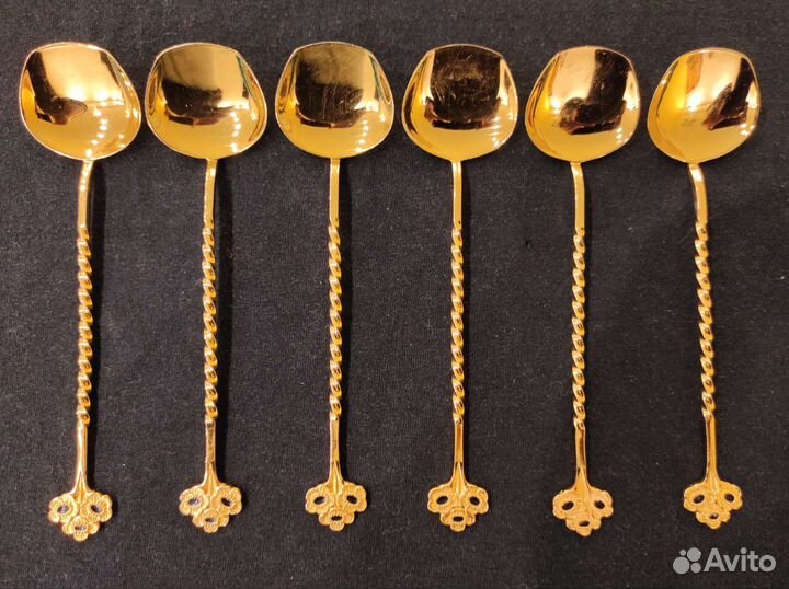 Комплект ложек совочков мельхиор позолота Таллин