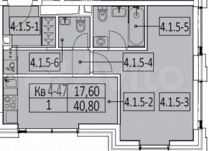 1-к. квартира, 41,3 м², 9/19 эт.