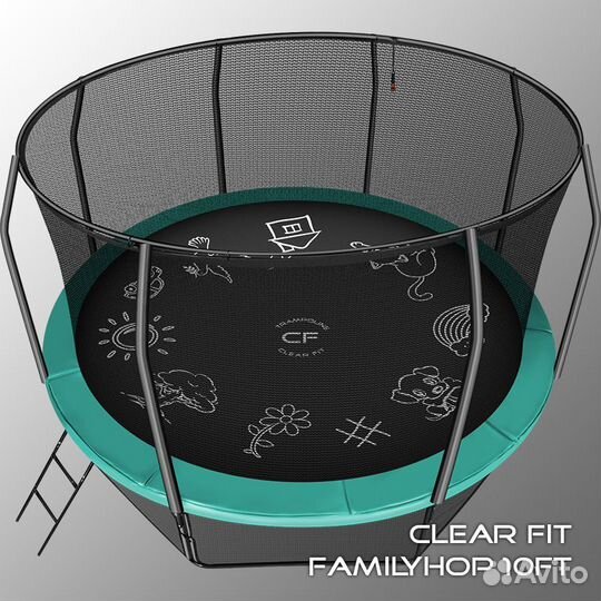 Каркасный батут Clear Fit FamilyHop 12Ft