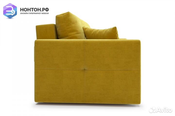 Диван еврокнижка Вита 3-х местный горчичный