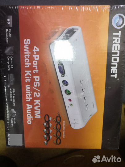 Продаю KVM переключатель trendnet TK-408K 2шт 1600