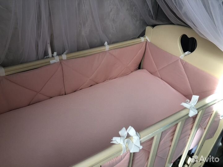 Бортики в детскую кроватку тонкие хб