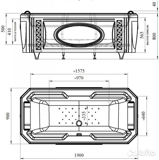 Ванна акрил 190х90 Fra Grande Фернандо 4-01-4-0-1
