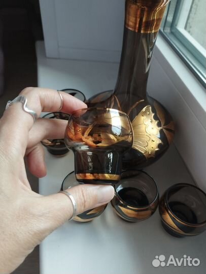 Bohemia золочение ваза штоф рюмки