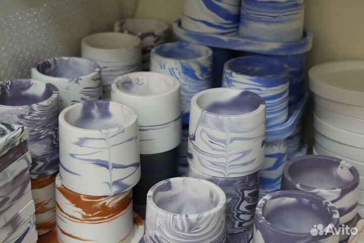 Стаканы ручной работы для свечей с подложкой