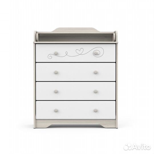 Комод айден Ясень Шимо светлый/Белый