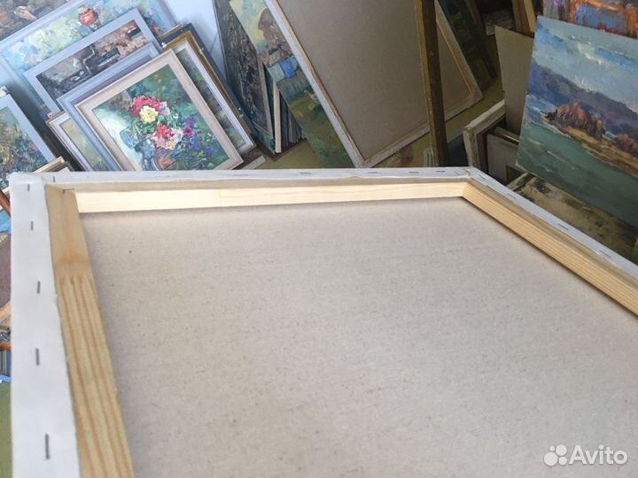 Пейзаж с сиренью маслом на холсте