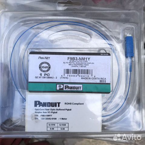 Волоконно-оптический пигтейл Panduit F9B3-NM1Y SC