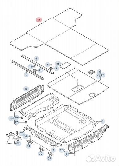 Коврик багажника audi q7/q8