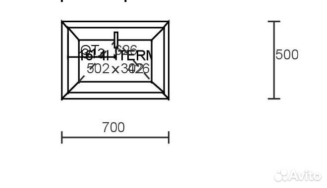 Окно 700*500 фрамуга