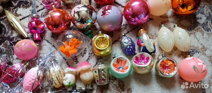 Стеклянные елочные игрушки СССР